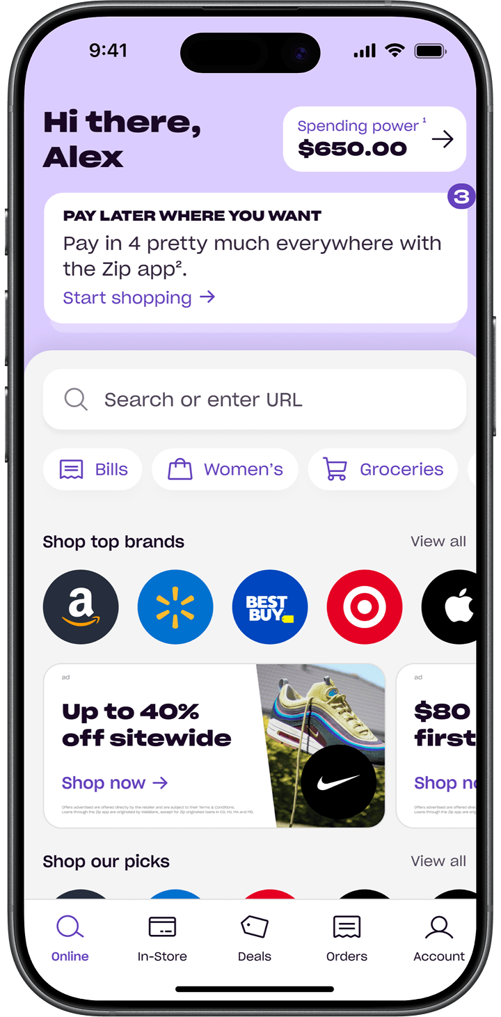 Zip application on a phone